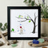 Winter Wonder Smiles Snowman and Birds Sea Glass Framed Art - Black - 8" X 8" - image 11