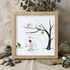 Winter Wonder Smiles Snowman and Birds Sea Glass Framed Art - Oak - 8" X 8" - image 10