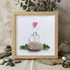 Sweetheart Birds Romantic Couple Sea Glass Framed Art - Oak - 8" X 8" - image 9