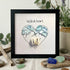 "Wild at Heart" Mountains & Shell Couple Sea Glass Framed Art - Black - 8" X 8" - image 9