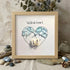 "Wild at Heart" Mountains & Shell Couple Sea Glass Framed Art - Oak - 8" X 8" - image 8