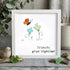 Friends Grow Together Butterfly & Flowers Sea Glass Framed Art - White - 8" X 8" - image 10