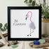 "BE FLAMAZING" Pink Flamingo Sea Glass Framed Art - Black - 8" X 8" - image 9