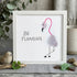 "BE FLAMAZING" Pink Flamingo Sea Glass Framed Art - White - 8" X 8" - image 10