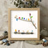 Rainbow Bird Flock Sea Glass Framed Art - Oak - 8" X 8" - image 8