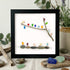 Rainbow Bird Flock Sea Glass Framed Art - Black - 8" X 8" - image 9