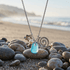 Swirl & Star Pearl Accents Aqua Sea Glass Necklace - image 4