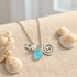 Swirl & Star Pearl Accents Aqua Sea Glass Necklace - image 6
