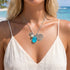 Swirl & Star Pearl Accents Aqua Sea Glass Necklace - image 7