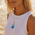 Ocean Gradient Blue Sea Glass Gold Chain Necklace - image 7