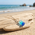 Ocean Gradient Blue Sea Glass Gold Chain Necklace - Gold - image 0