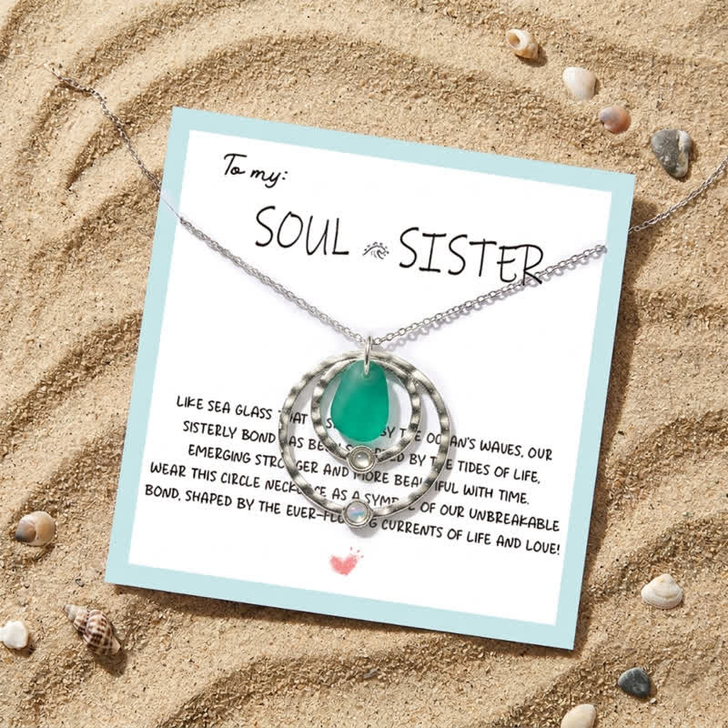 Tidal Rings Beachside Whisper Light Green Sea Glass Necklace - image 3