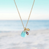 Sunset Tides Amethyst & Citrine Turquoise Sea Glass Necklace - image 4