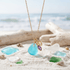 Sunset Tides Amethyst & Citrine Turquoise Sea Glass Necklace - image 7