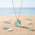 Sunset Tides Amethyst & Citrine Turquoise Sea Glass Necklace - image 2