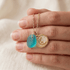 Night At The Shore Moonlit Charm Aqua Sea Glass Necklace - image 6