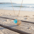 Night At The Shore Moonlit Charm Aqua Sea Glass Necklace - image 4