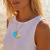 Night At The Shore Moonlit Charm Aqua Sea Glass Necklace - image 7