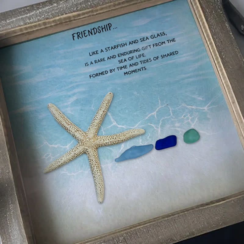 The Sea of Life Friendship Starfish Sea Glass Framed Art - image 2
