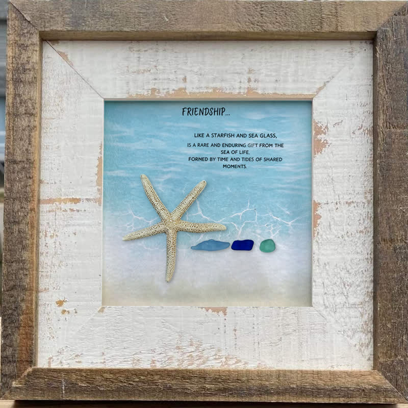 The Sea of Life Friendship Starfish Sea Glass Framed Art - image 0