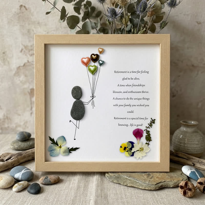 Retirement Is A Time To Thrive Sea Glass Framed Art - Oak - 8" X 8" - image 7