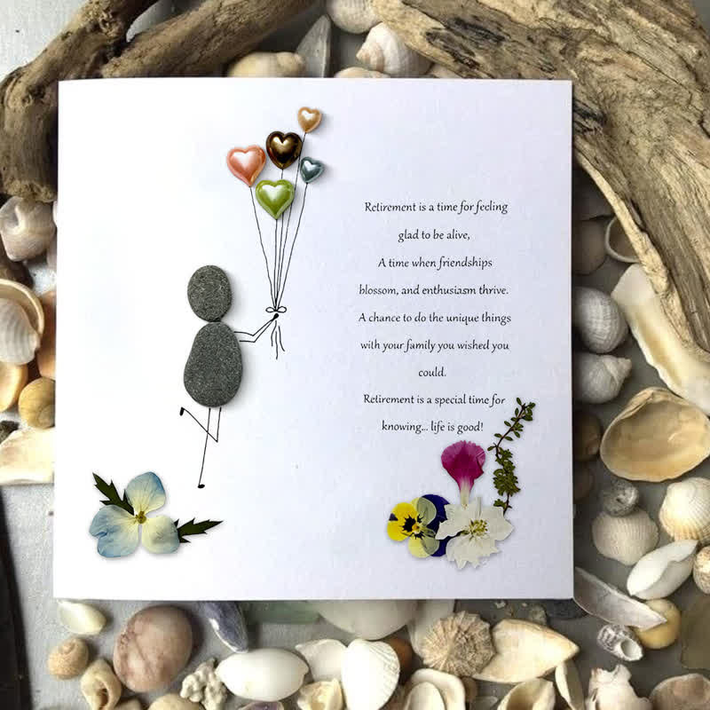 Retirement Is A Time To Thrive Sea Glass Framed Art - Seaglass Card - 8" X 8" - image 1