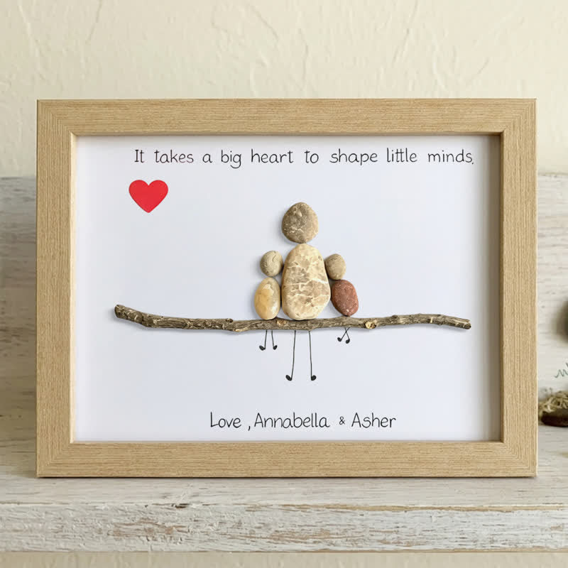 Love & Gratitude For Mom Personalized Name Sea Glass Framed Art - Oak - 6" X 8" - image 7