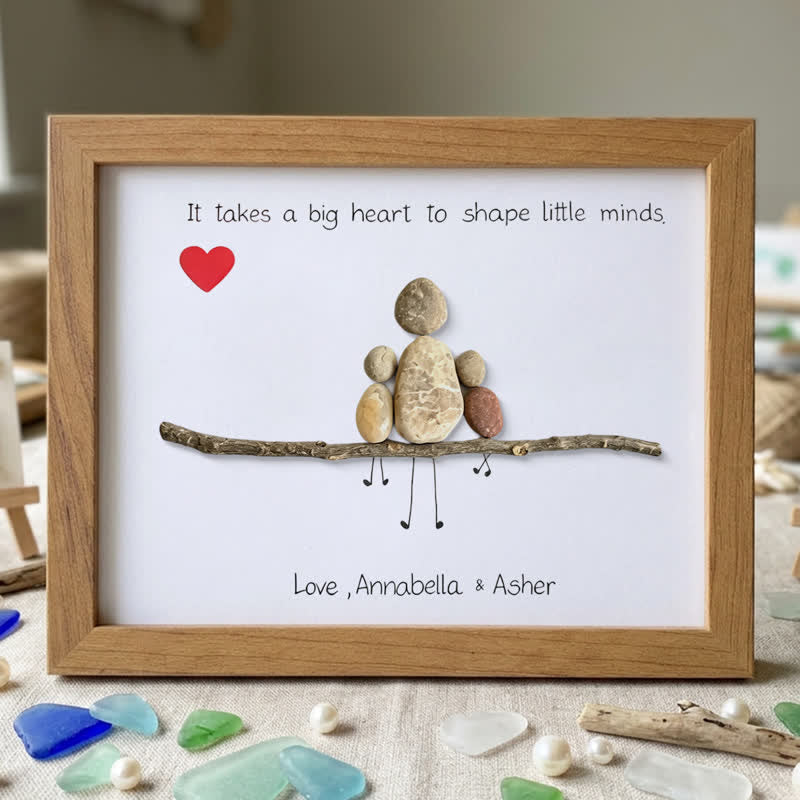 Love & Gratitude For Mom Personalized Name Sea Glass Framed Art - Walnut Brown - 6" X 8" - image 8