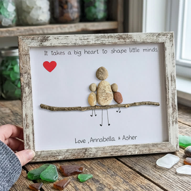 Love & Gratitude For Mom Personalized Name Sea Glass Framed Art - Retro White - 6" X 8" - image 11