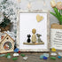 A Family & Their Beloved Pets Sea Glass Framed Art - Retro White - 8" X 6" - image 9