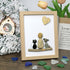 A Family & Their Beloved Pets Sea Glass Framed Art - Oak - 8" X 6" - image 5