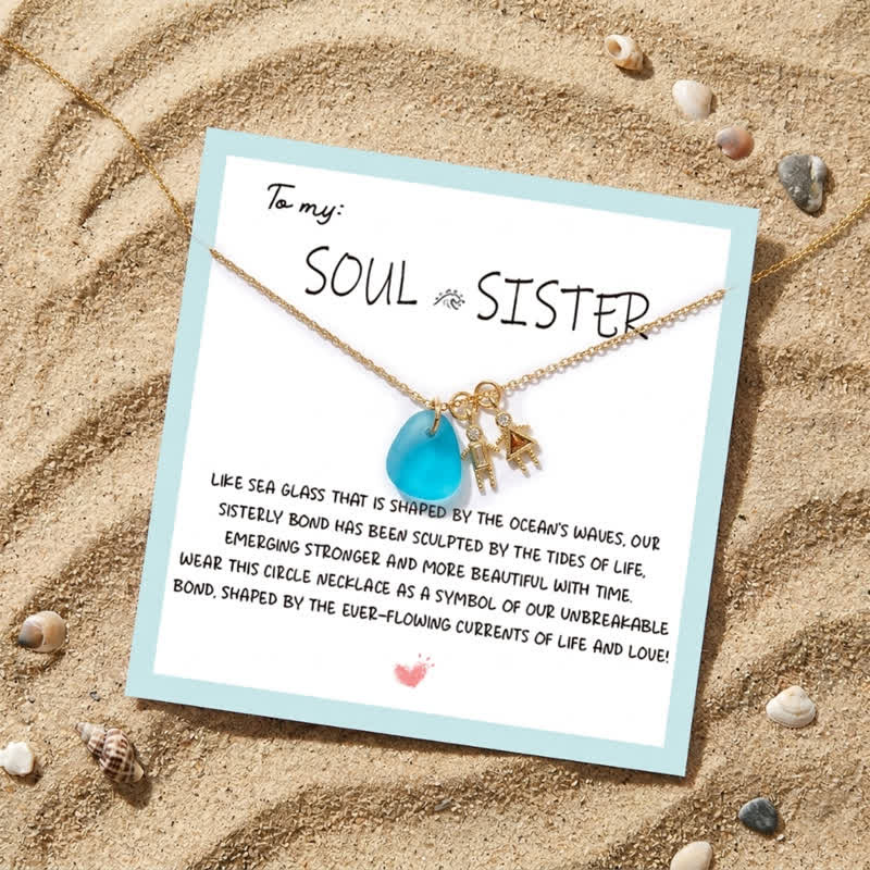 Birthstone Color & Quantity Customizable Sea Glass Necklace - image 5