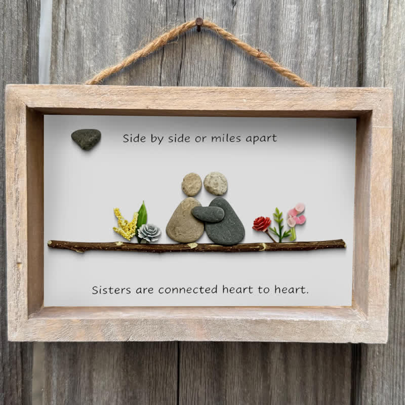 Heart-to-Heart Sister Bond Family Sea Glass Framed Art - image 4