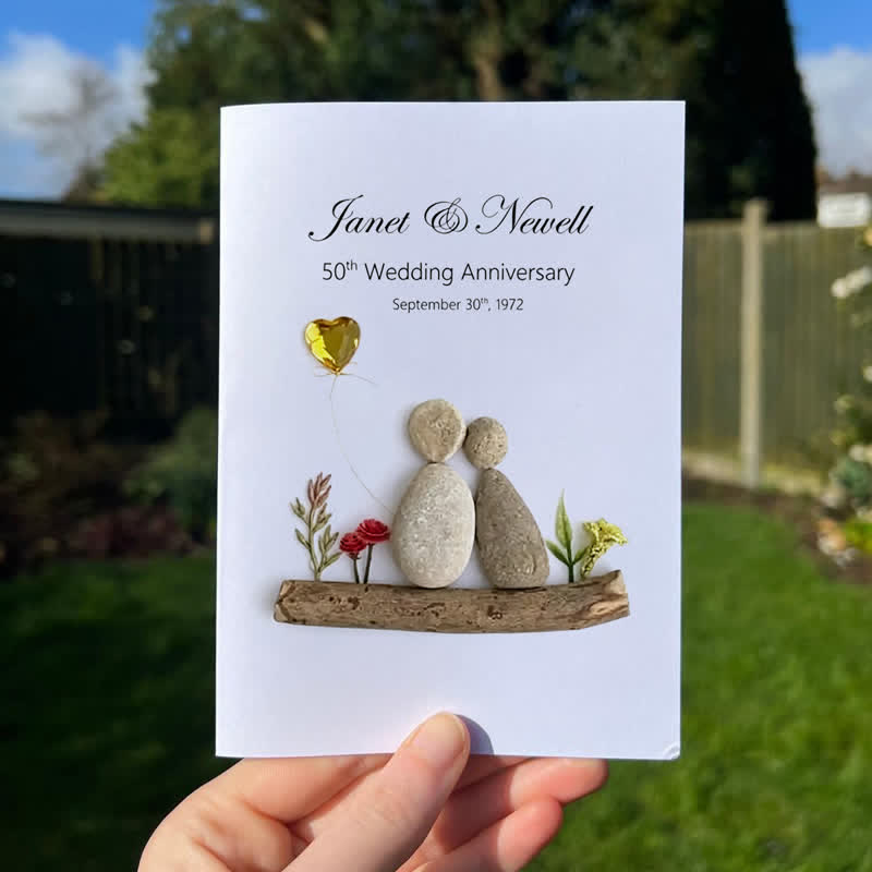 Heartfelt Customizable Couple Anniversary Sea Glass Framed Art - Seaglass Card - 8" X 6" - image 1