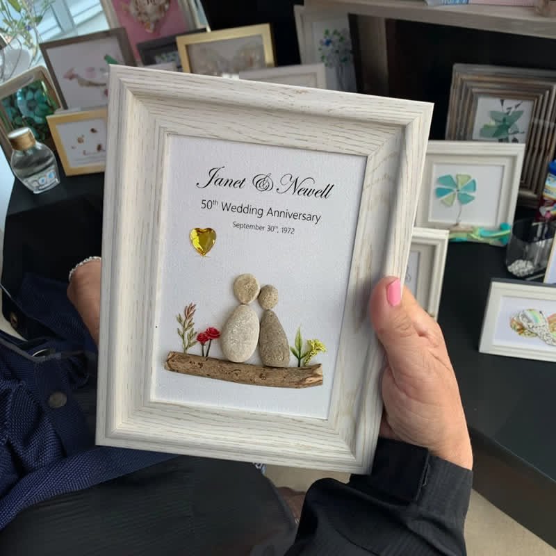 Heartfelt Customizable Couple Anniversary Sea Glass Framed Art - image 4