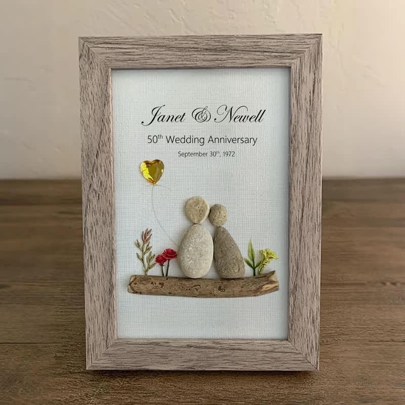 Heartfelt Customizable Couple Anniversary Sea Glass Framed Art - image 2