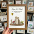 Heartfelt Customizable Couple Anniversary Sea Glass Framed Art - Walnut Brown - 8" X 6" - image 0