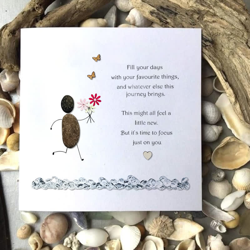 Meaningful Self-Love Uplifting Quote Sea Glass Framed Art - Seaglass Card - 8" X 8" - image 1