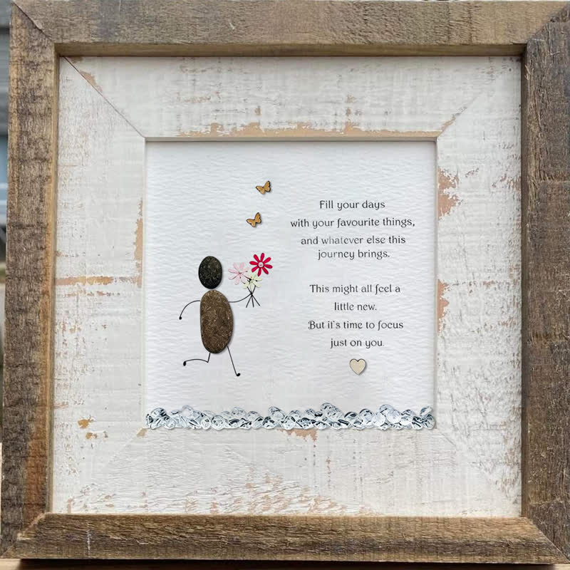 Meaningful Self-Love Uplifting Quote Sea Glass Framed Art - image 0