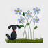 Cute Puppy & Flower Garden Sea Glass Framed Art - Black Dog - Seaglass Card - 8" X 8" - image 8