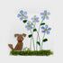 Cute Puppy & Flower Garden Sea Glass Framed Art - Brown Dog - Seaglass Card - 8" X 8" - image 12