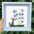 Cute Puppy & Flower Garden Sea Glass Framed Art - image 4