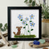 Cute Puppy & Flower Garden Sea Glass Framed Art - Brown Dog - Black - 8" X 8" - image 14