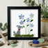Cute Puppy & Flower Garden Sea Glass Framed Art - Gray Dog - Black - 8" X 8" - image 6