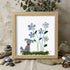 Cute Puppy & Flower Garden Sea Glass Framed Art - Gray Dog - Oak - 8" X 8" - image 5