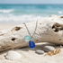 Ocean Wave Charm Cobalt & Aqua Sea Glass Necklace - image 3