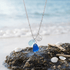 Ocean Wave Charm Cobalt & Aqua Sea Glass Necklace - image 7