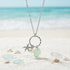 Beachy Light Green Sea Glass & Starfish Charm Necklace - Silver - image 0