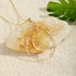 Elegant Gold-Tone Teardrop Hoop Sea Glass Necklace - Yellow - image 6