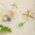 Elegant Gold-Tone Teardrop Hoop Sea Glass Necklace - image 0